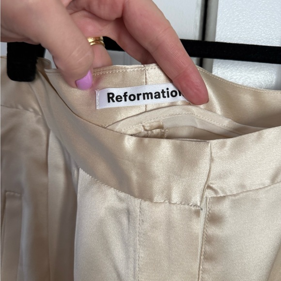 Reformation Women's Cream Wide Leg Pants - Picture 2 of 3